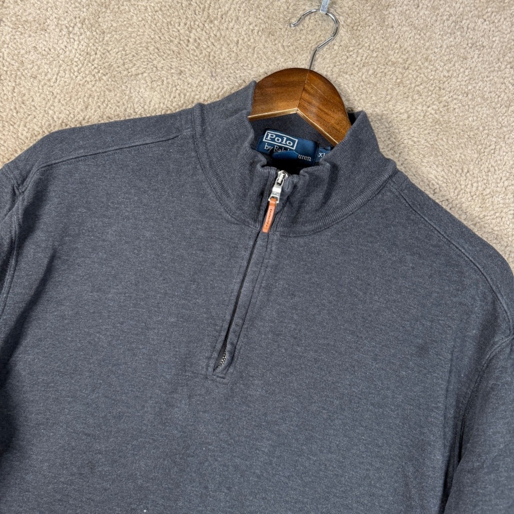 Polo Ralph Lauren Quarter Zip Pullover Mens XL Gray Alpaca Blend Pocket Sweater